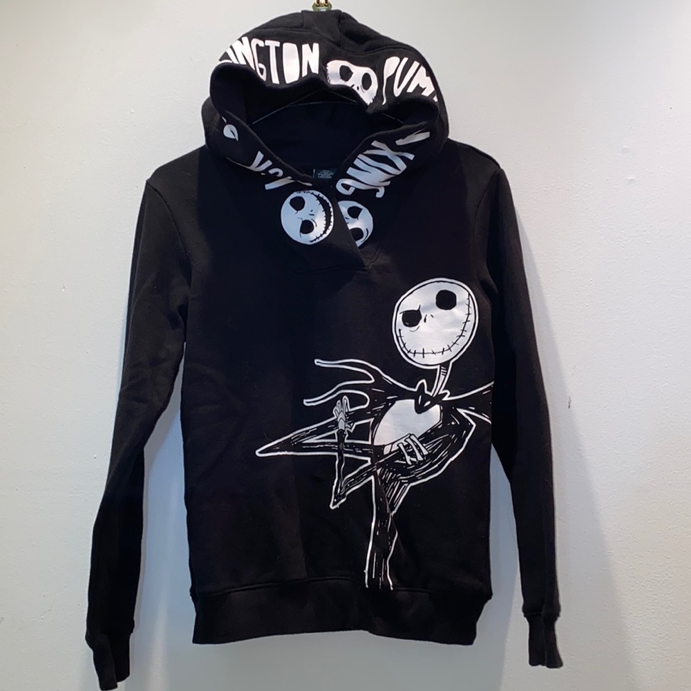 Disney Nightmare Before Christmas Jack Skellington Pumpkin King Black Hoodie